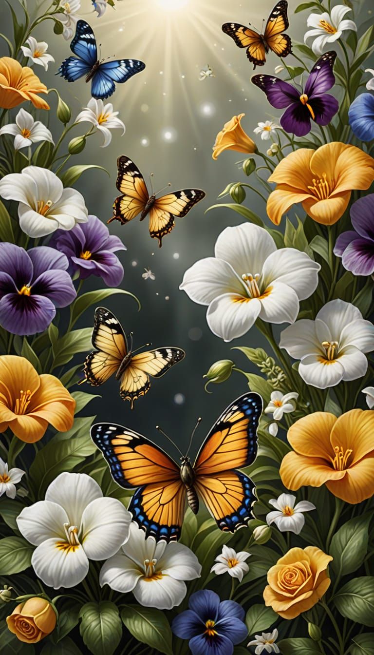 Golden New Year Invitation Card with Butterfly, Digital Art