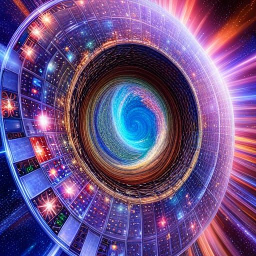 Cosmic Star Vortex in Cylinder Hat, Astral Illustration