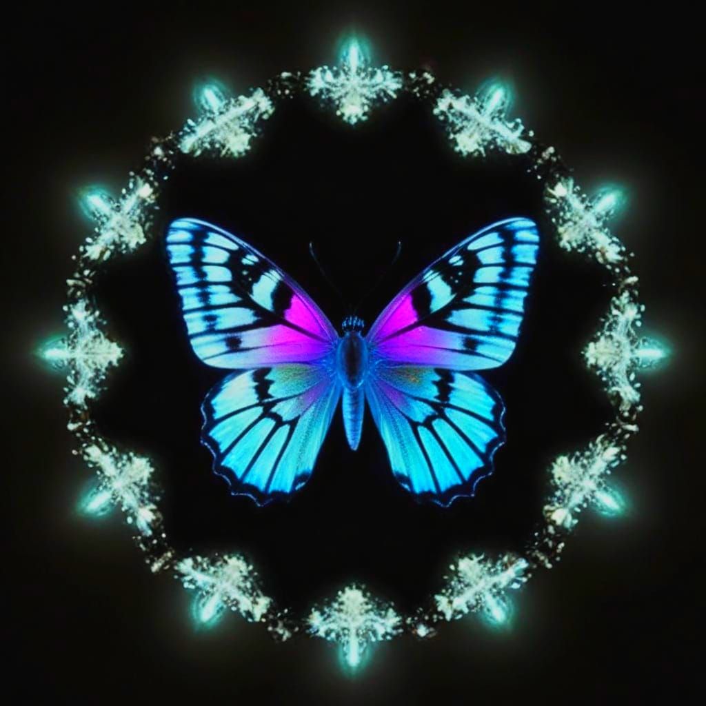Opalescent Luminescence: AI Generated Butterflies