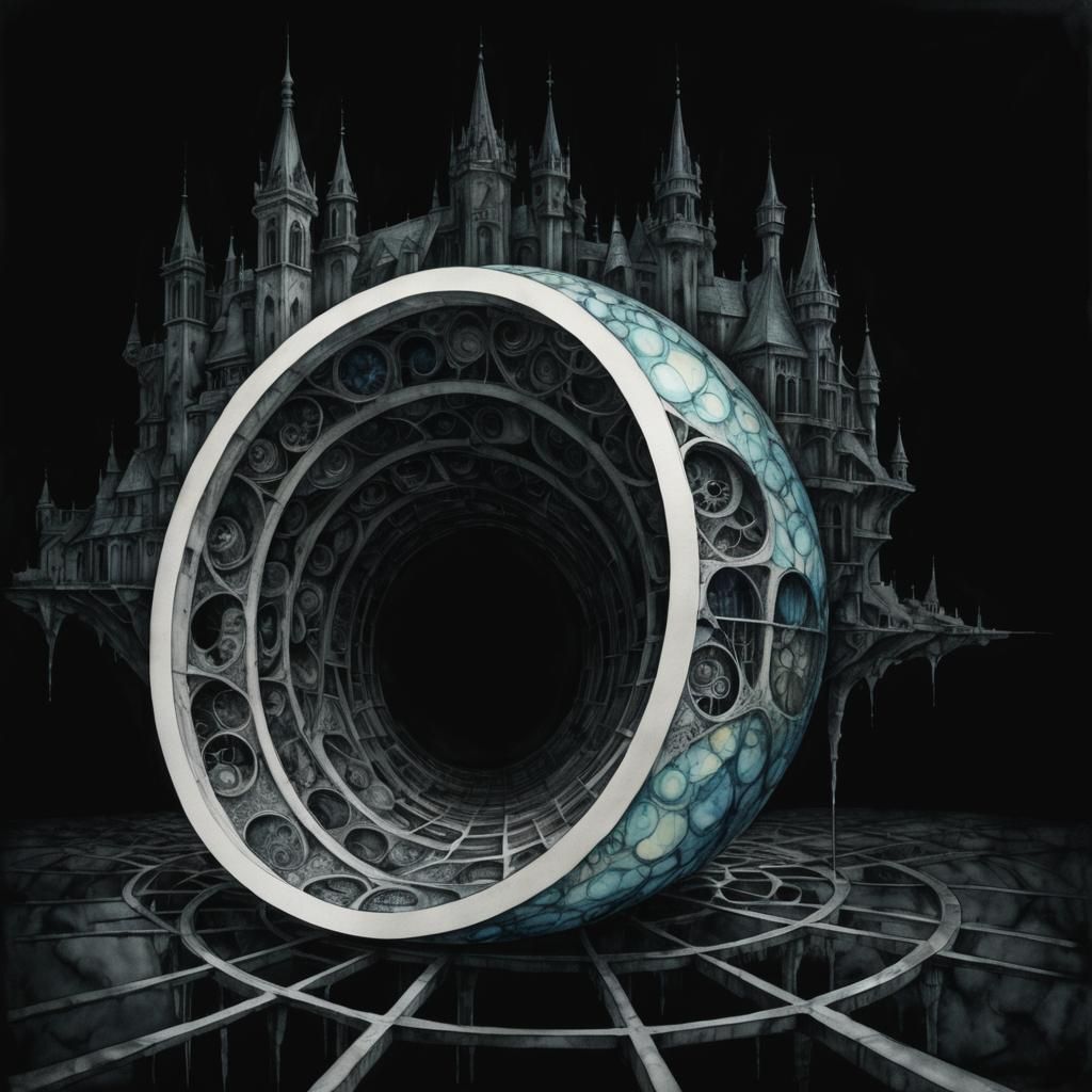 Fractal Neural Nets in Marbled Charcoal and Ink