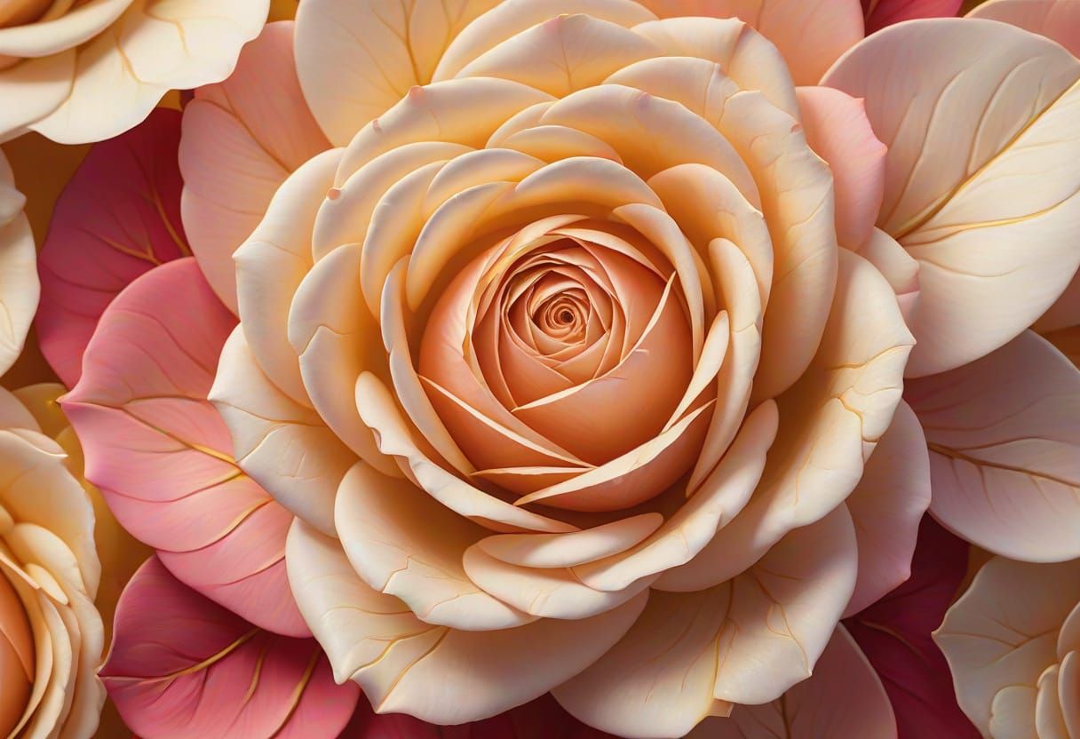 Geometric Rose Petal Design in Catherine Abel Style