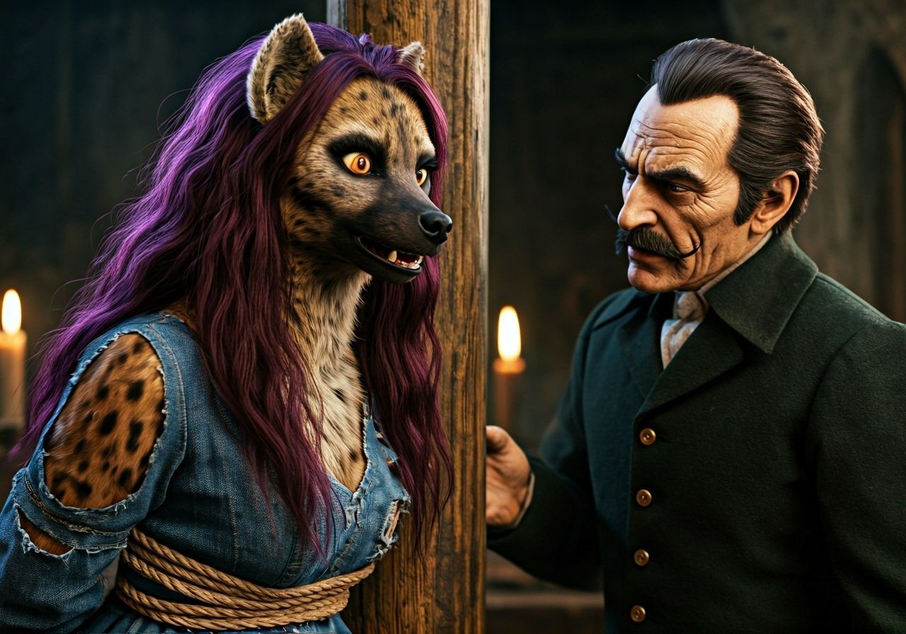 1970s Horror: Witchfinder Interrogates Hyena Woman