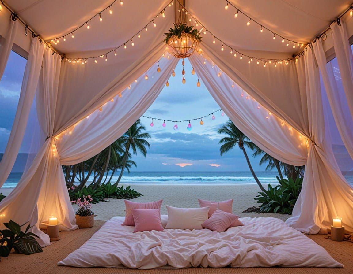 Boho beach tent