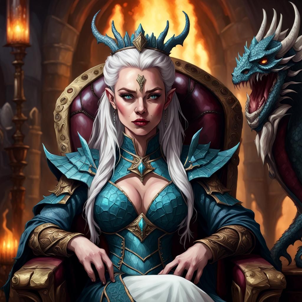 Utuk'ku Norn Queen Portrait in Alcohol Ink Style