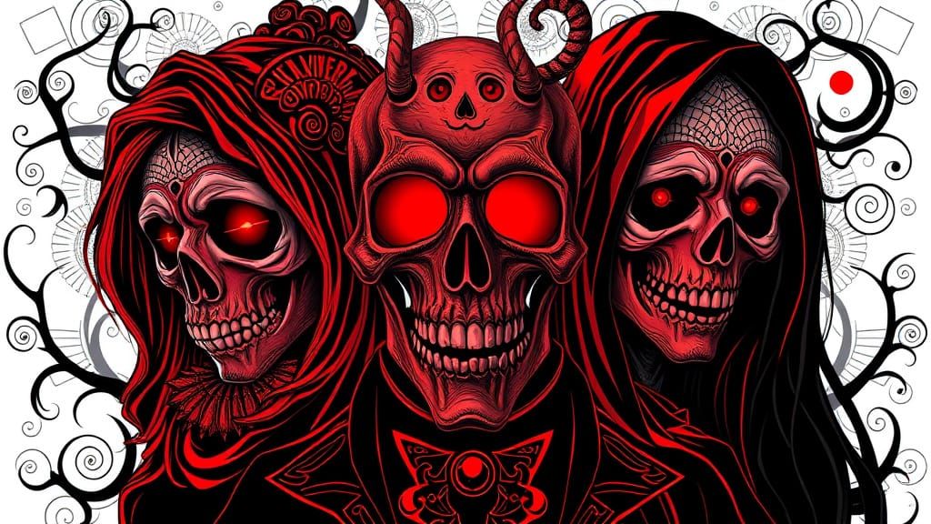 Abstract Fractal Art With A Haunted Holiday Theme