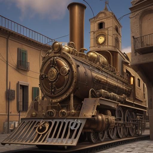 Steampunk Engine Design in Sicily Style
