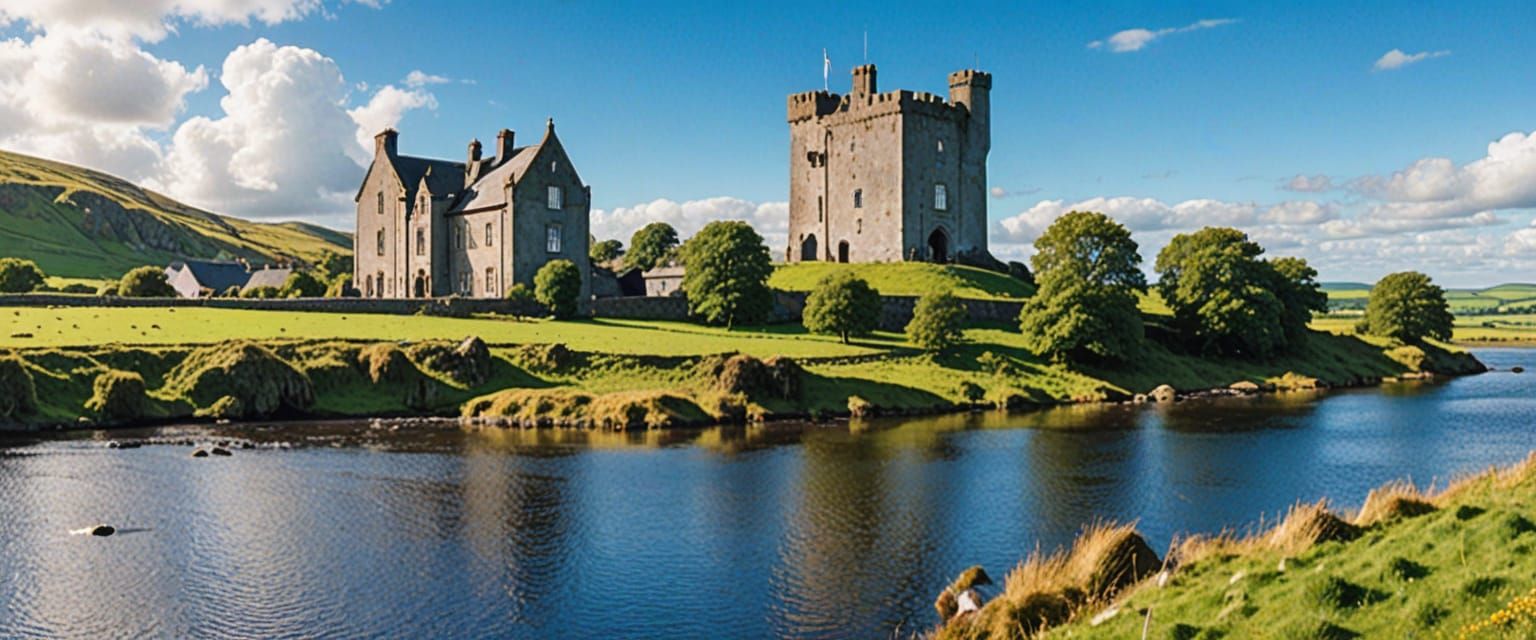 County Meath Ireland Travel Poster: Vast Landscapes