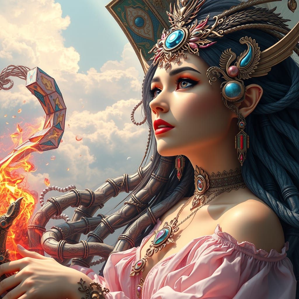 Surreal Cosmic Vortex in Divine Hyper-Real Style