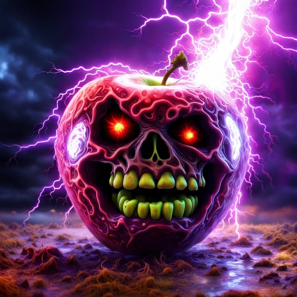 Electrified Zombie Apple Struck by Lightning