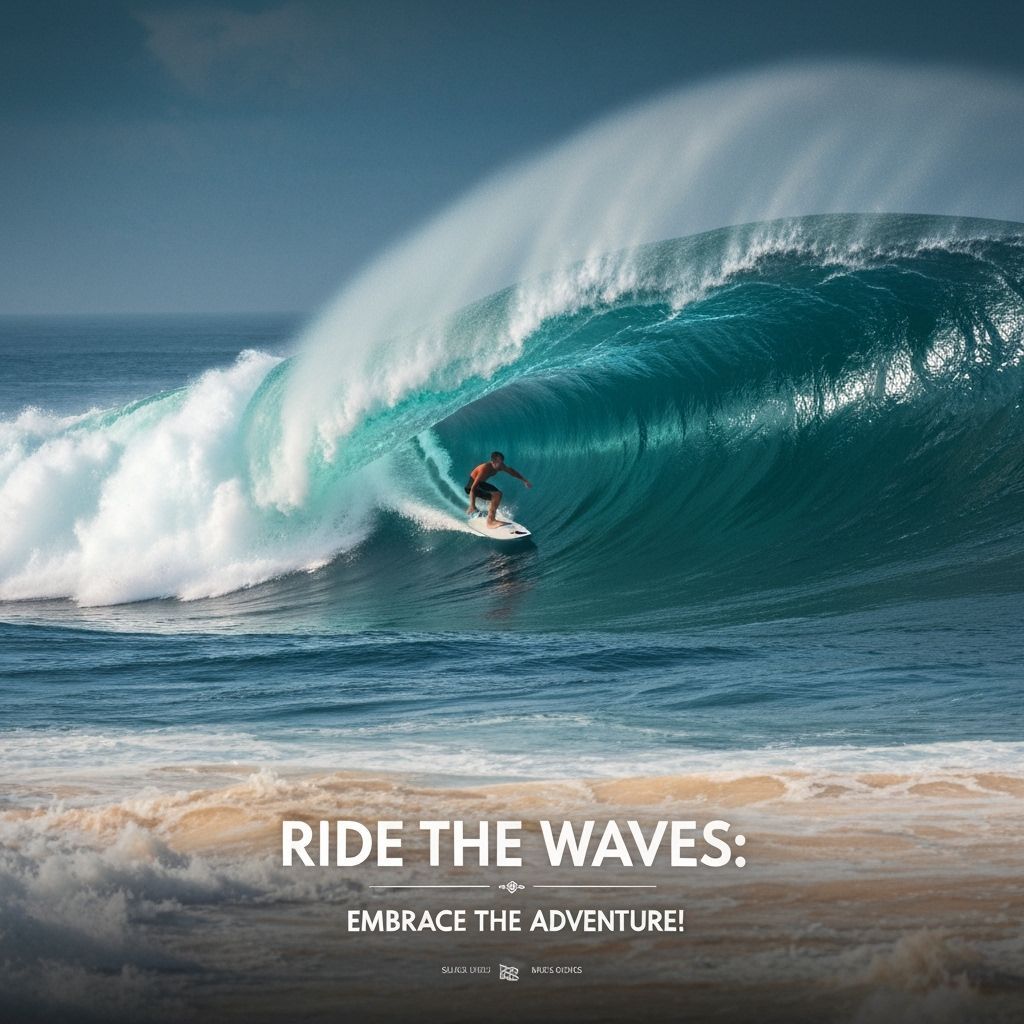 Epic Surfer Rides Giant Wave in Dramatic Digital Matte Paint...