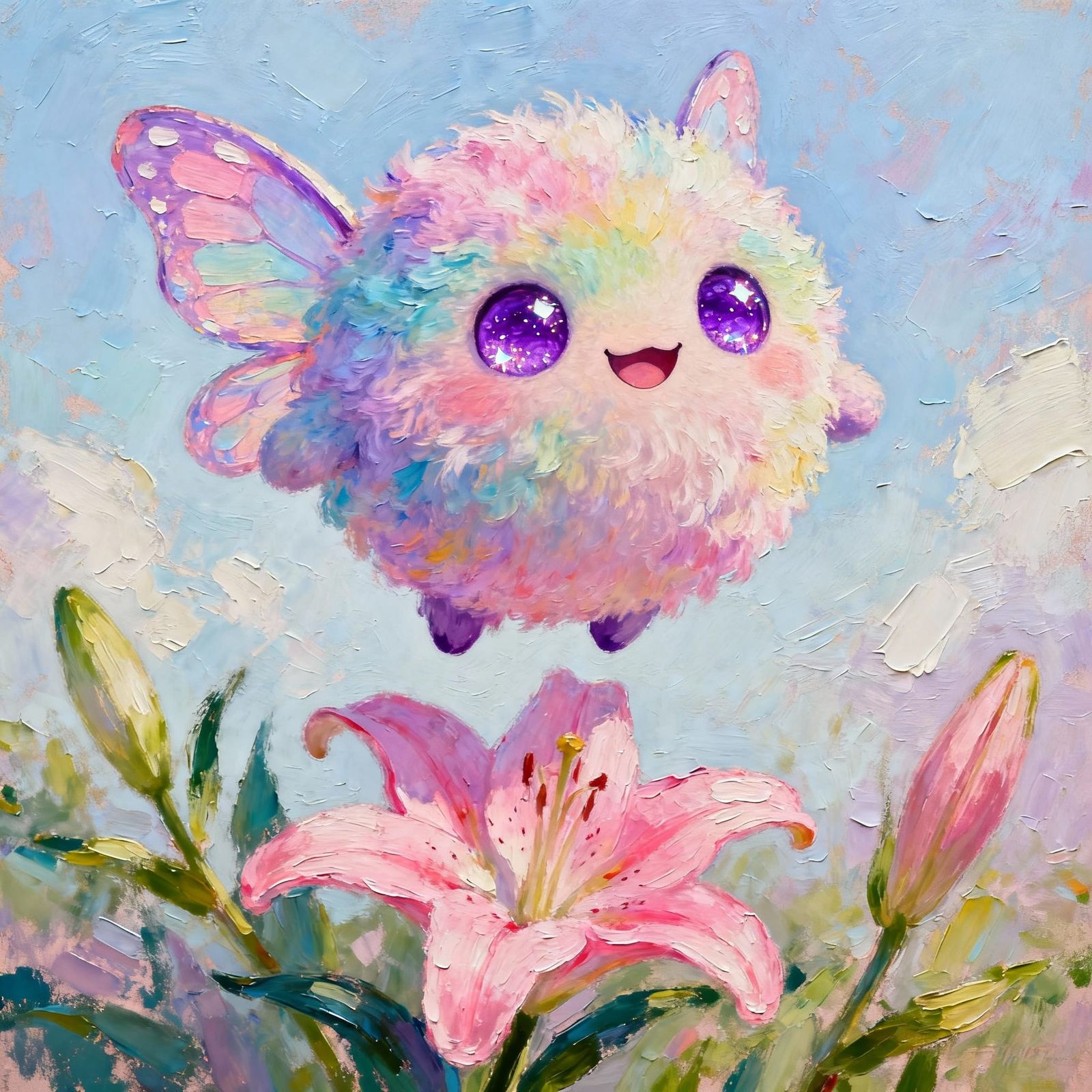 Cute Pastel Creature in Pixar Style