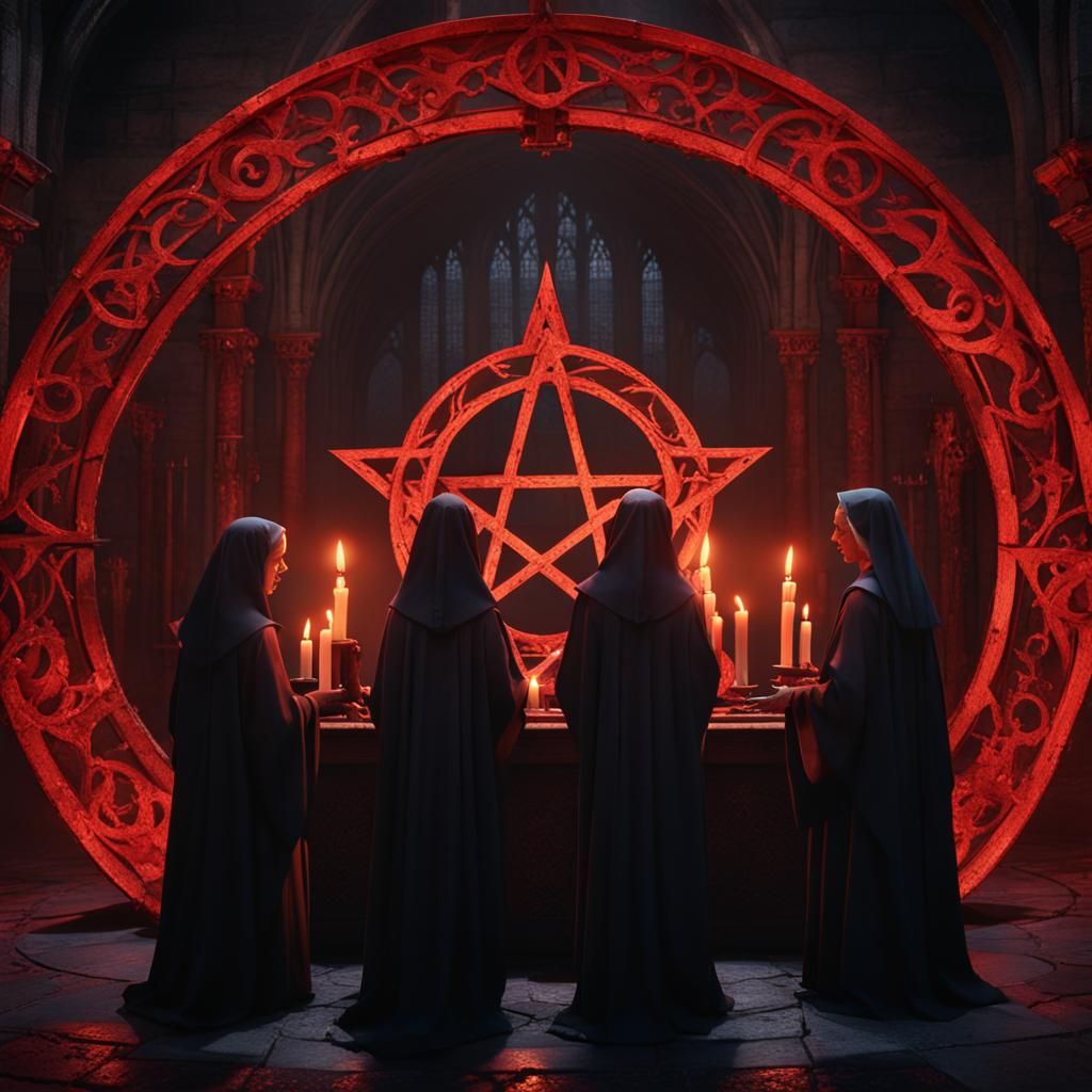 Eerie Dungeon Ritual with Chanting Nuns
