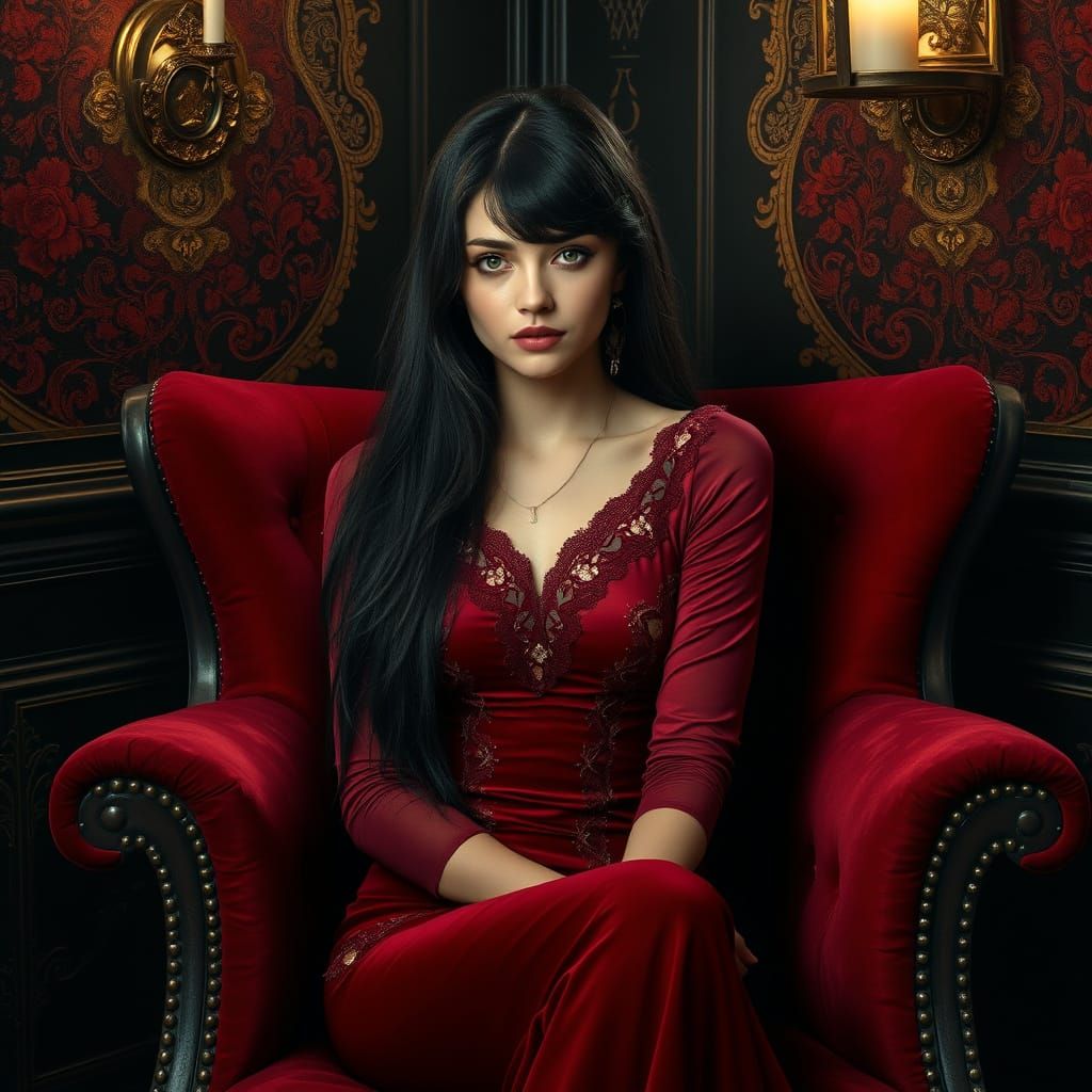 Mysterious Speakeasy Siren in Vintage Velvet