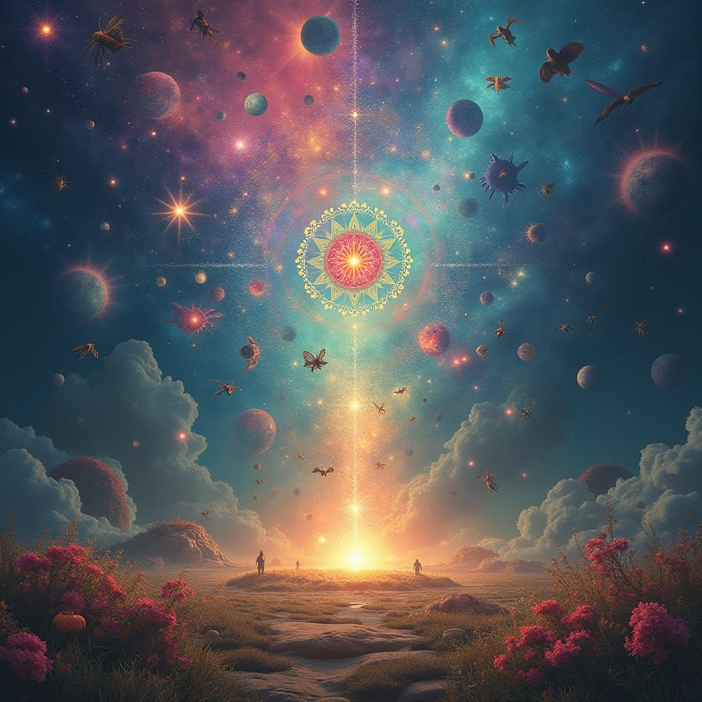 Cosmic Mandala: Radiant Language of Diverse Species