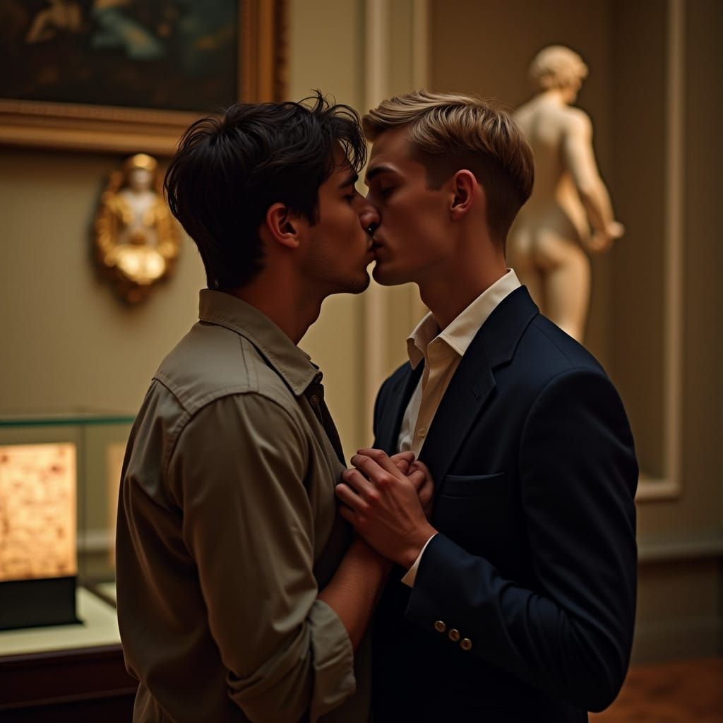 Romantic Museum Moment in Soft Focus