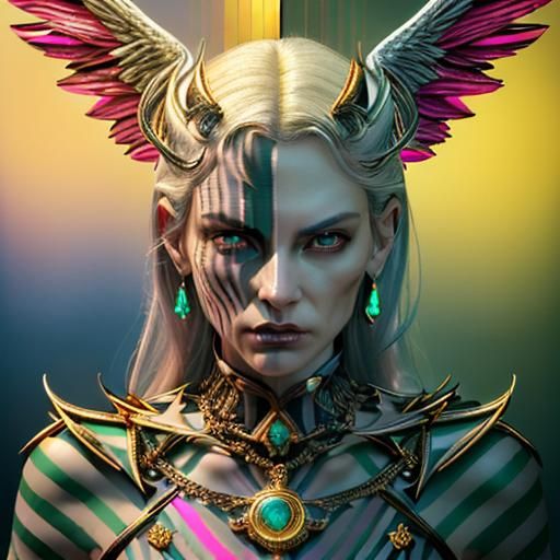 Detailed 3D Render of an Evil Angel