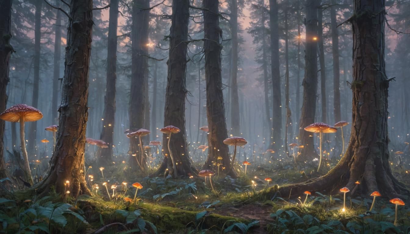 Mystical Forest Explorer at Golden Hour