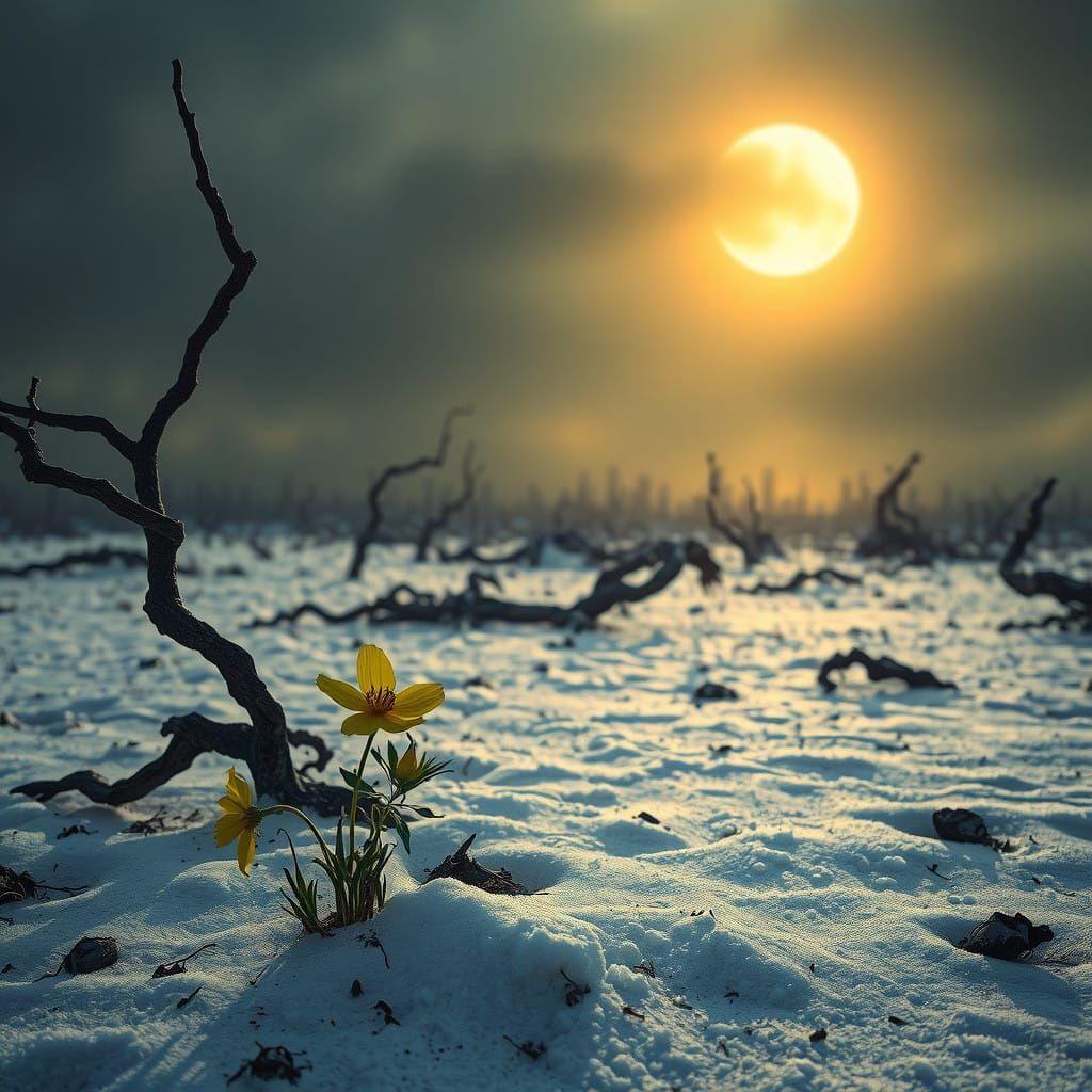 Hope in a Wasteland: A Lone Buttercup Blooms