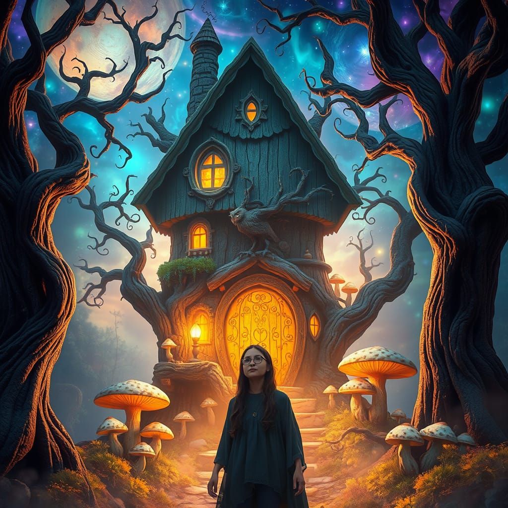 Dreamlike Portrait of Luz Noceda in Front of the Enchanted O...