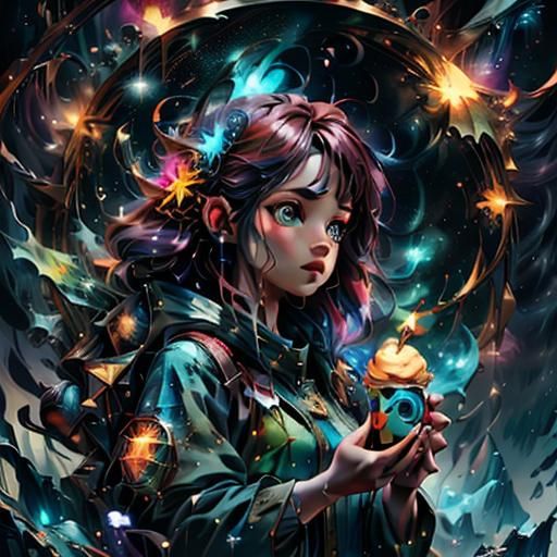 Galactic Coffee Cup: Detailed Matte Painting