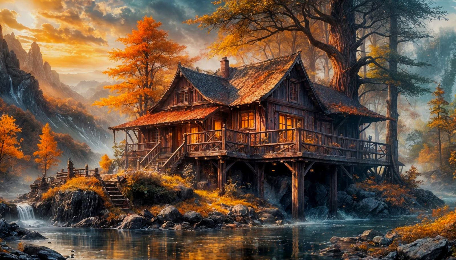 Secluded Cabin in Luminous Glaze Technique