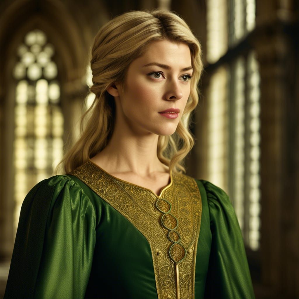 Medieval Princess Portrait in Grand Hall