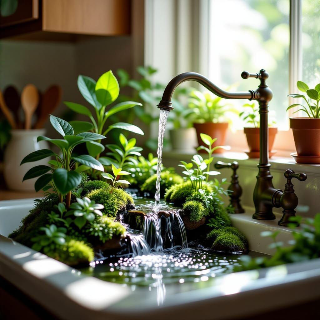 Cascada de andar por casa.