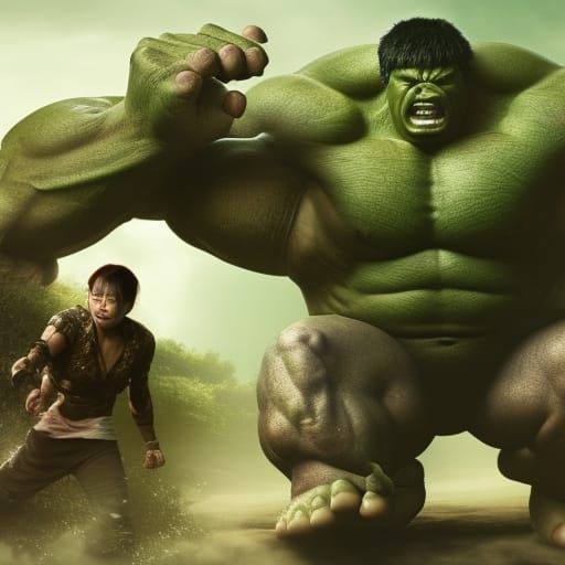 Cinematic Asian Hulk Digital Matte Painting