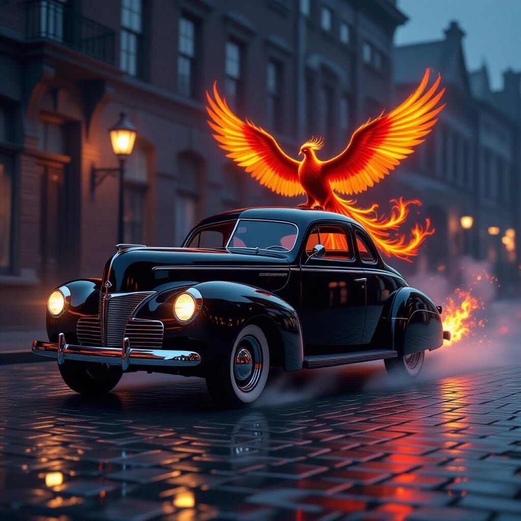 1940 Ford Coupe with Fiery Phoenix Engine