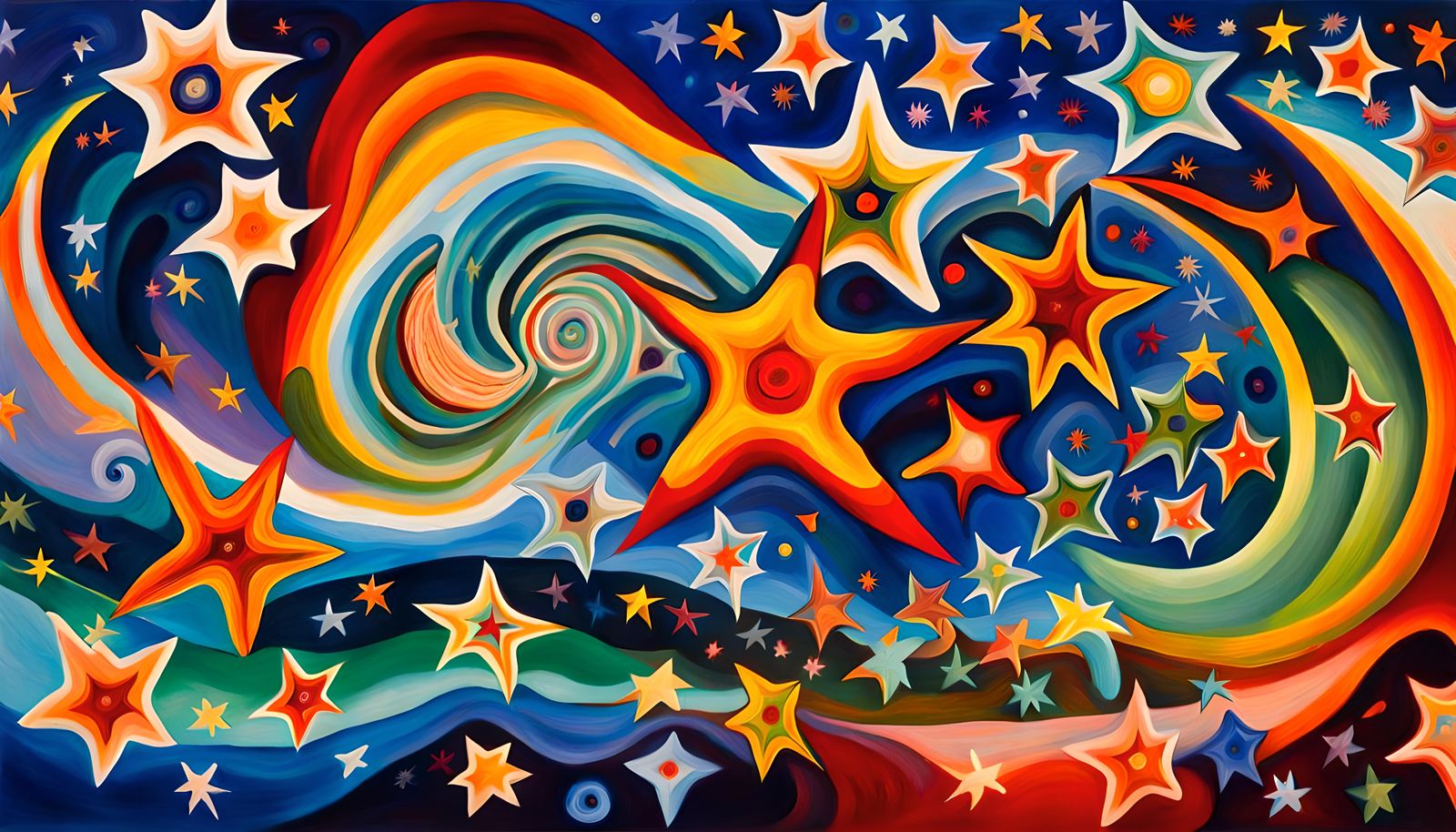 Aboriginal Dreamtime Painting: Star Cluster Formation