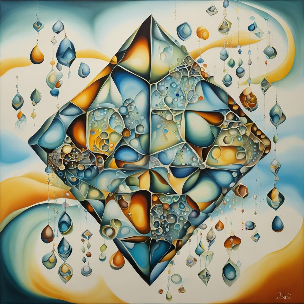 Surreal Abstract Cells Diamonds in Dali Style