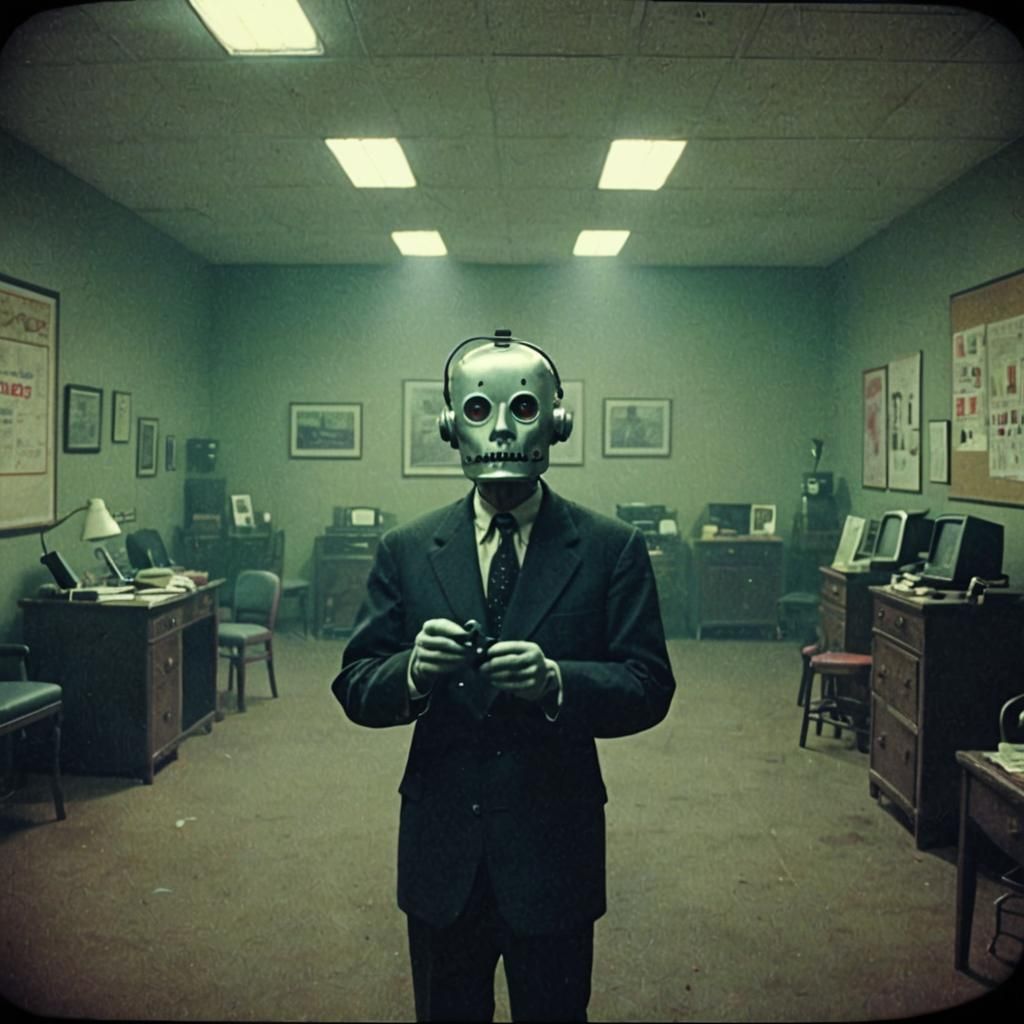 Retro Dreamcore Office with Robot Mimes on VHS