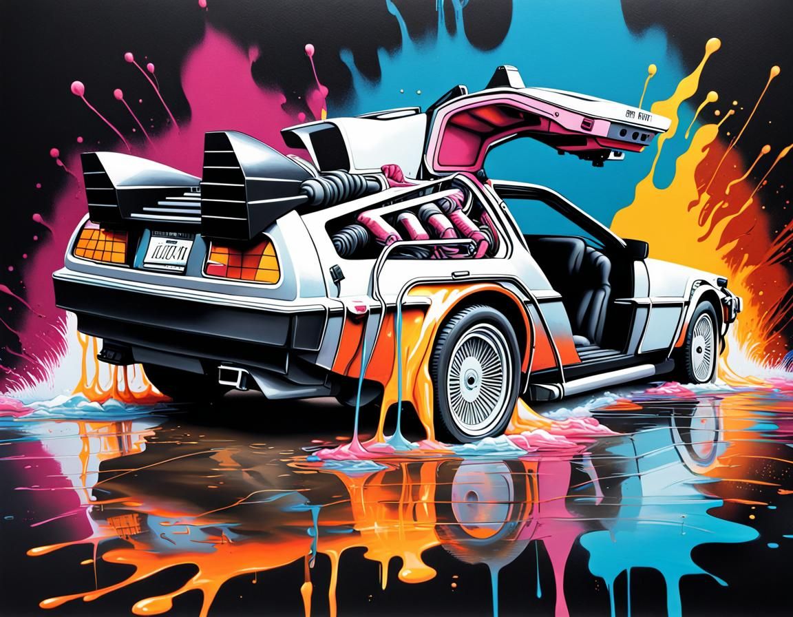 Back to the Future Graffiti Splash Art