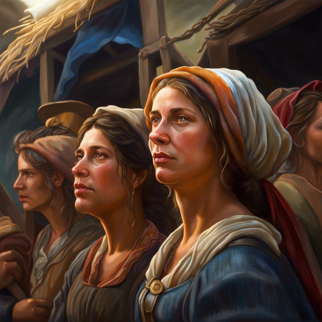 French Women Arriving in Canada: Hyperrealistic Concept Art