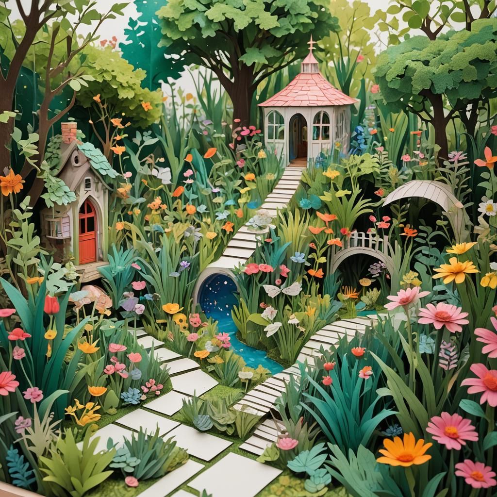 Dream Garden Pop-Up Book Illustration