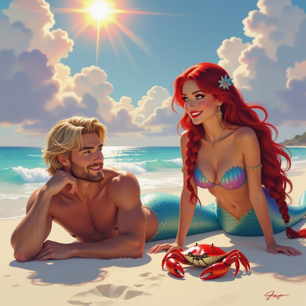 Noble Mermaid in Fantasy Concept Art Style