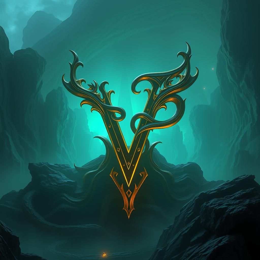 Elegant VP Monogram in Mythical Matte Painting Style