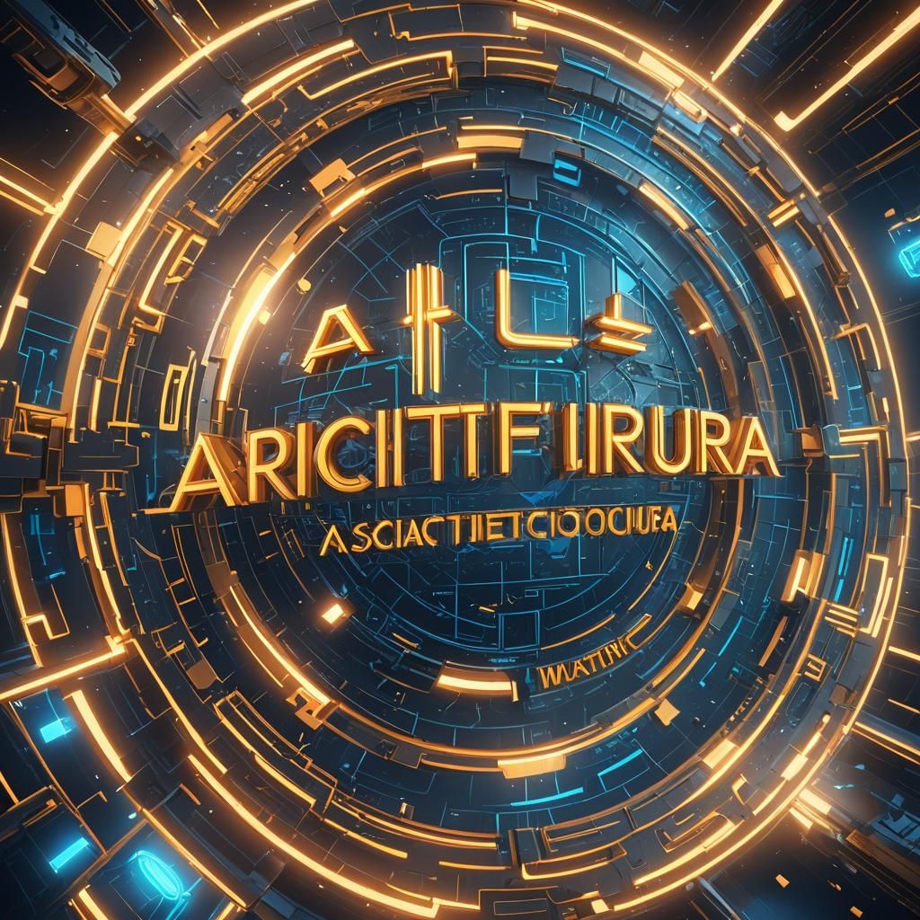 Futuristic 3D Logo Concept Art for Arquitectura