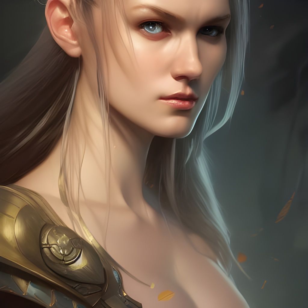 Magic Sorceress in Bikini Armor, Hyperdetailed Digital Art