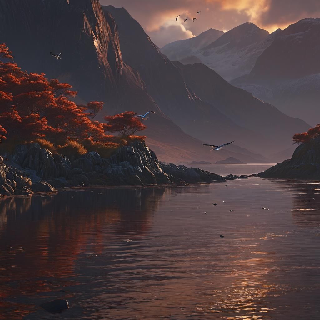 Scottish Sunset Over Applecross Bay: Fantasy Art