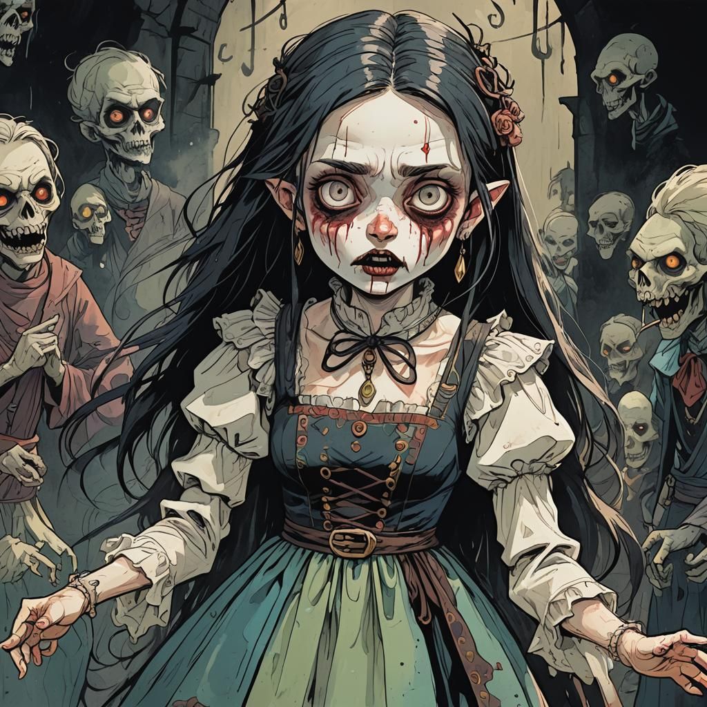 Grotesque Mage Claims Puppet in Comic Art Style