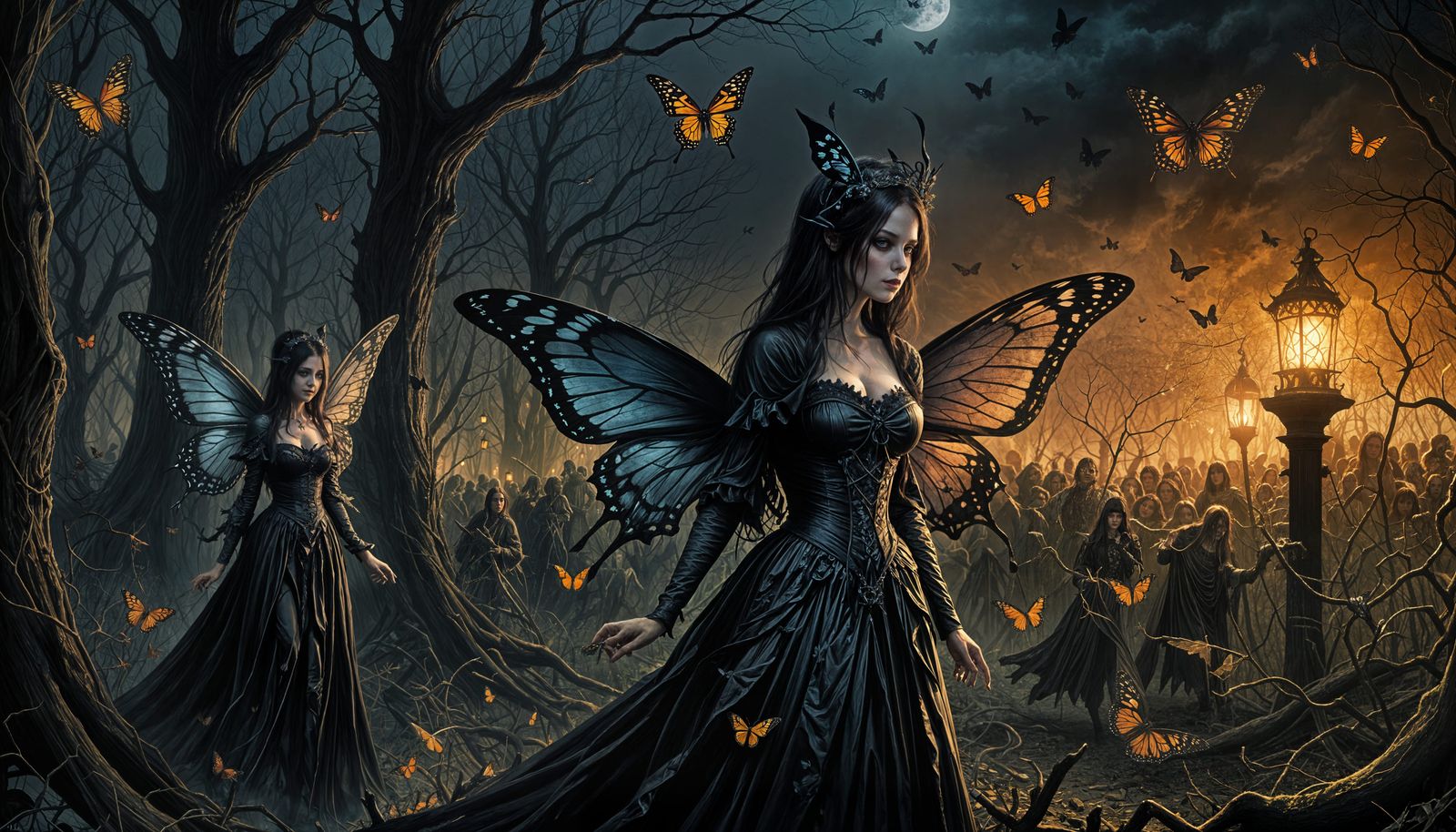 Dark Fantasy Fairies in a Haunting Nightmare
