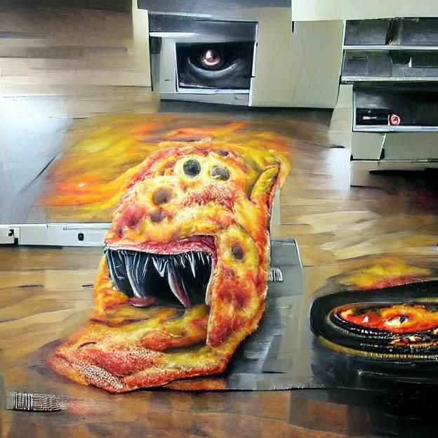 Pizza Monster Emerges From Oven