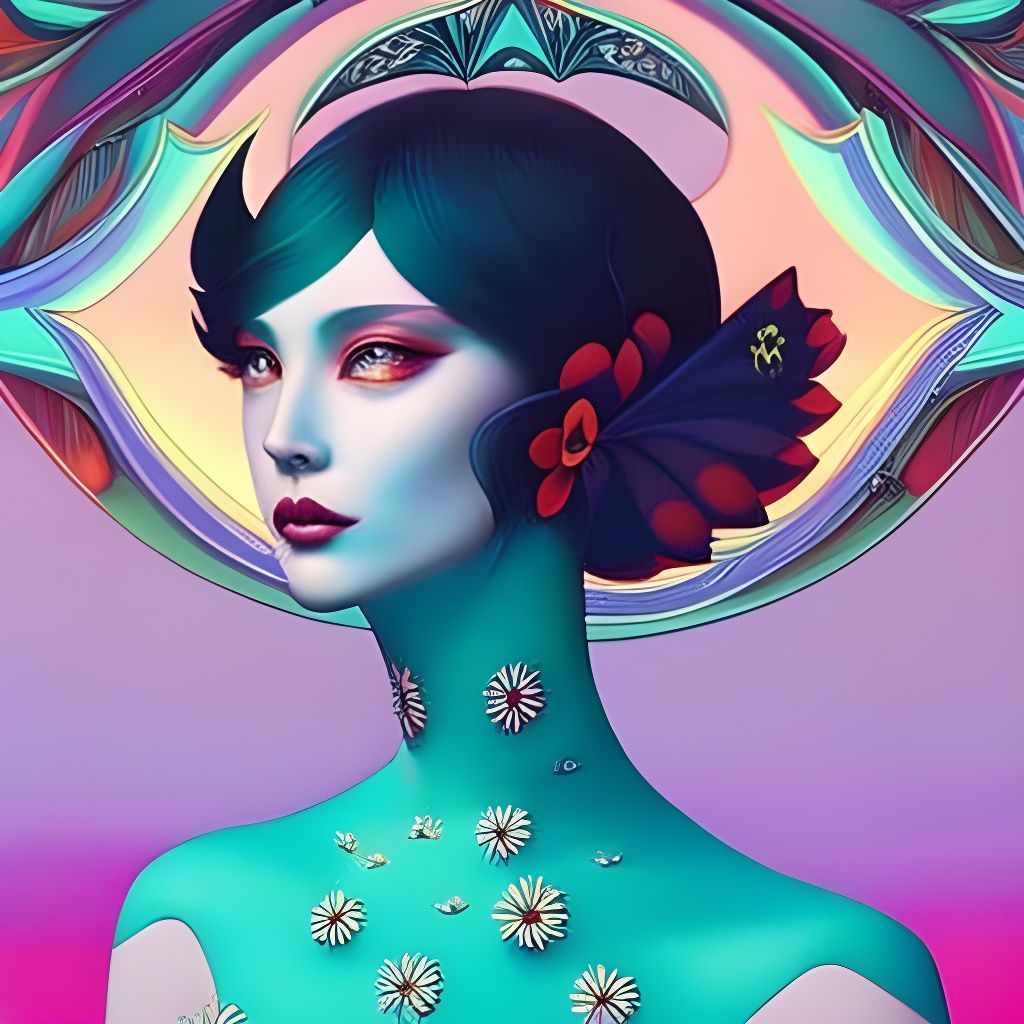 Fantasy Fairy Portrait with Flowerpunk Details