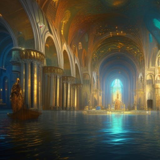 Underwater St. Mark's Basilica: Fantastical Matte Painting