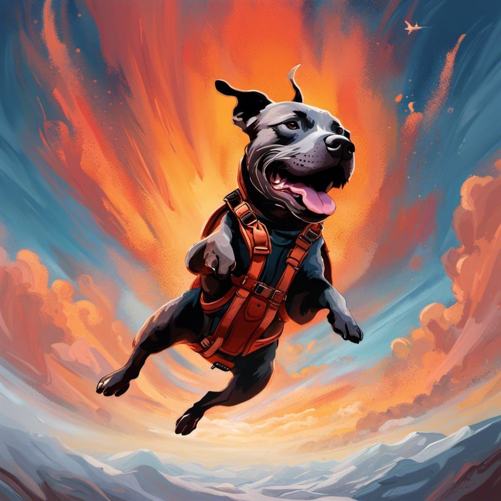 Skydiving pitbull