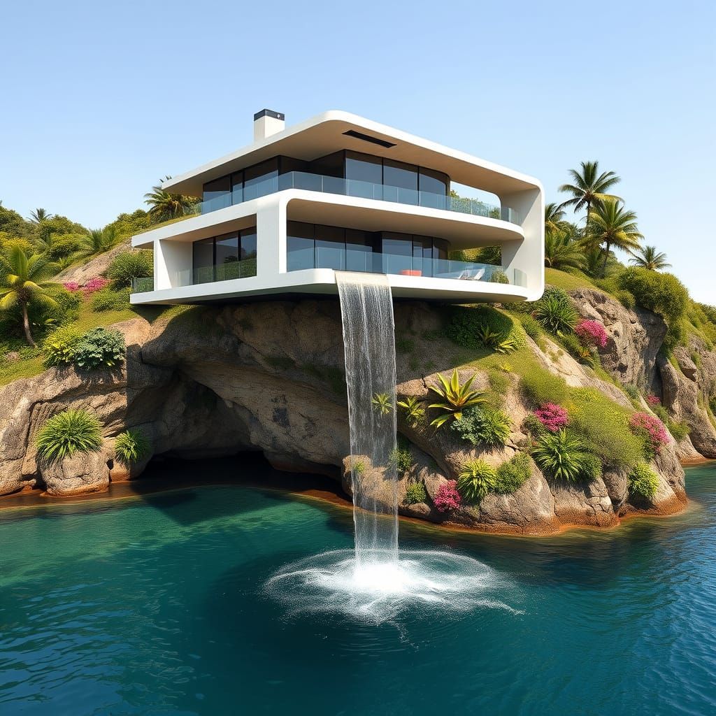 Modern Cliffside House Defies Gravity Over Serene Watering H...