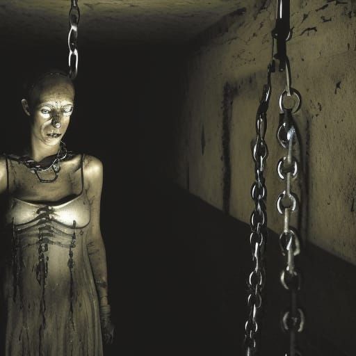 Dark Fantasy: Chained Woman in Oubliette