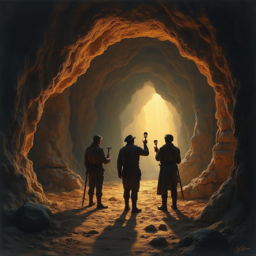 Men in Black Discover Ancient Cave Art