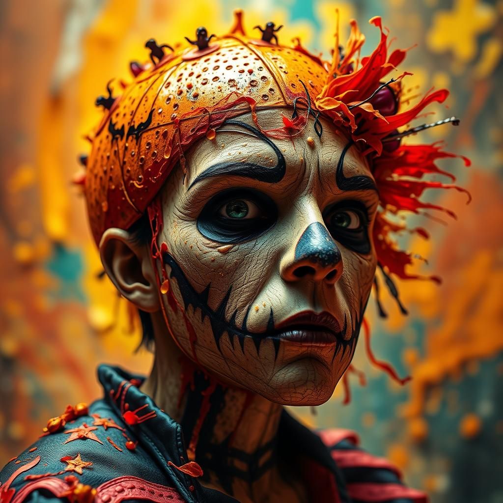 Hyperrealistic Halloween Character in Splash Art Style